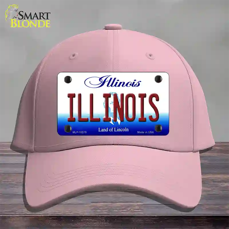 Illinois Land of Lincoln Novelty License Plate Hat Cotton / Pink