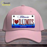 I Love Illinois Novelty License Plate Hat Cotton / Pink