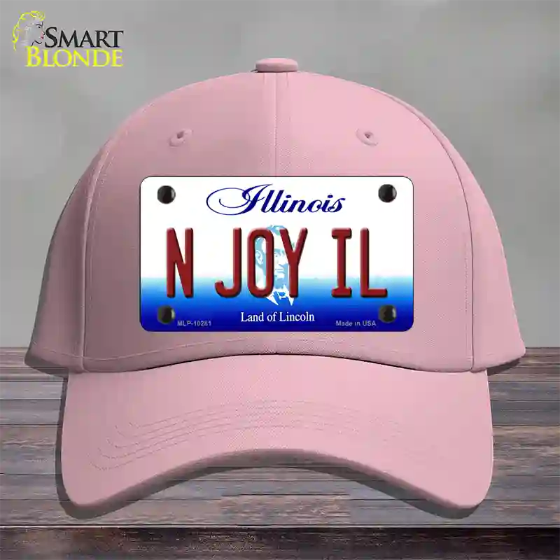 N Joy IL Illinois Novelty License Plate Hat Cotton / Pink