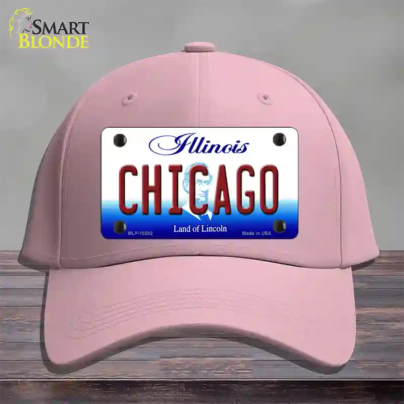 Chicago Illinois Novelty License Plate Hat Cotton / Pink