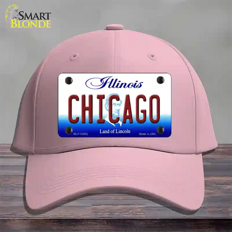 Chicago Illinois Novelty License Plate Hat Cotton / Pink