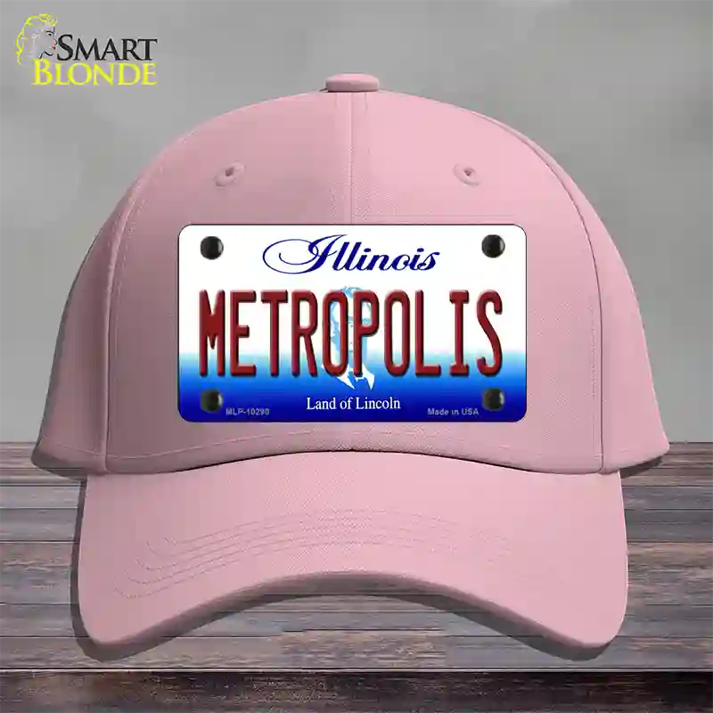 Metropolis Illinois Novelty License Plate Hat Cotton / Pink