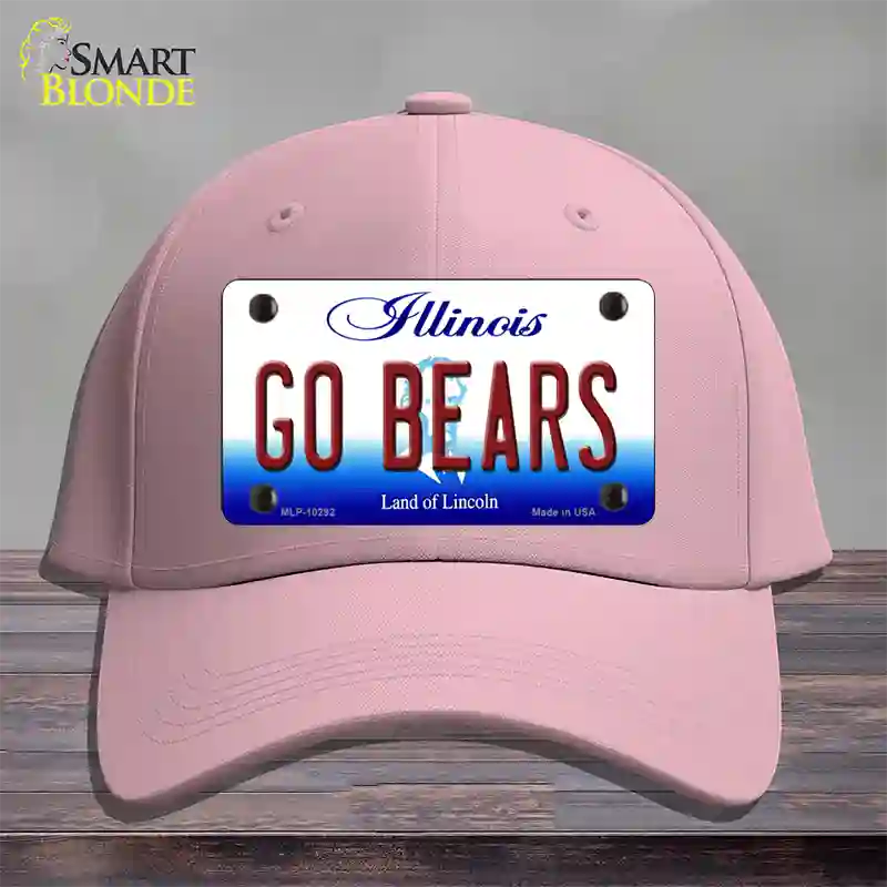 Go Bears Illinois Novelty License Plate Hat Cotton / Pink