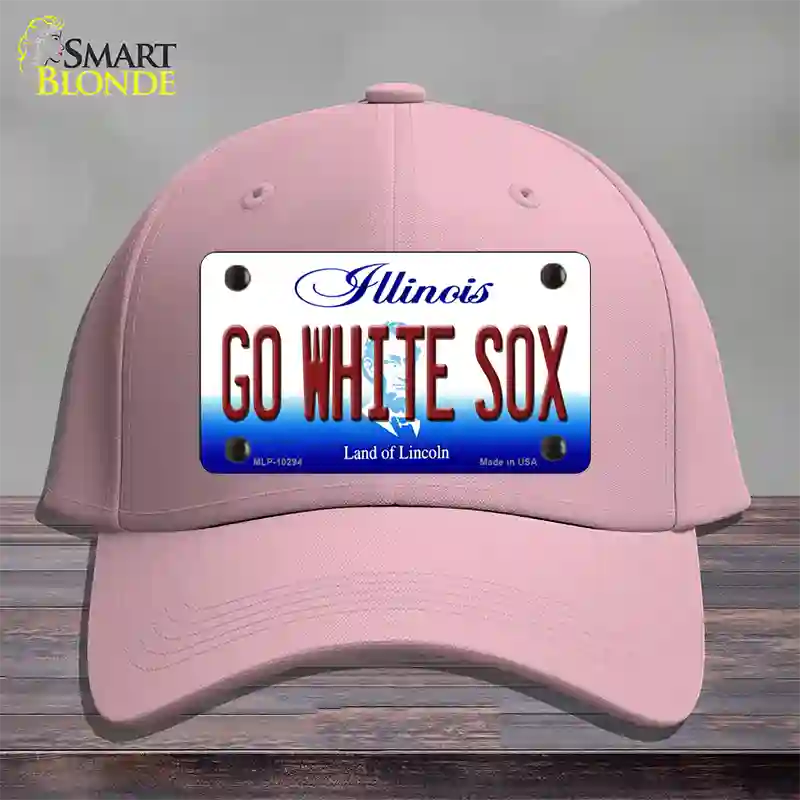 Go White Sox Illinois Novelty License Plate Hat Cotton / Pink