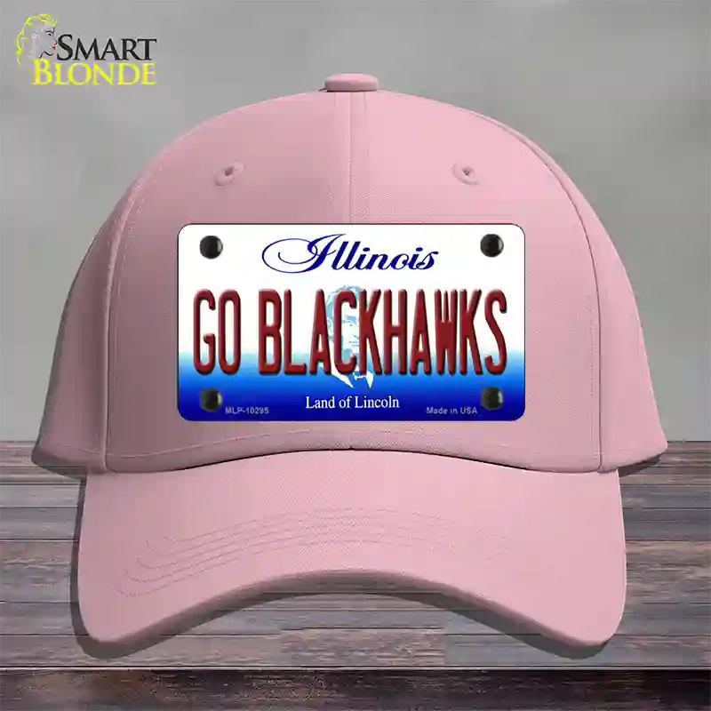 Go Blackhawks Illinois Novelty License Plate Hat Cotton / Pink