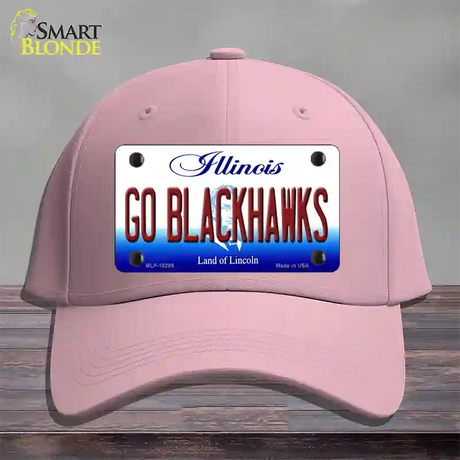 Go Blackhawks Illinois Novelty License Plate Hat Cotton / Pink