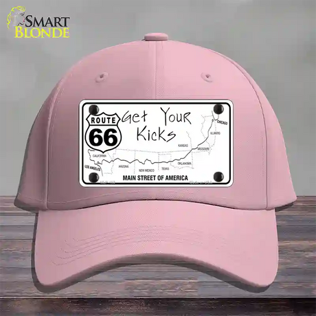 US Route 66 Map Novelty License Plate Hat Cotton / Pink