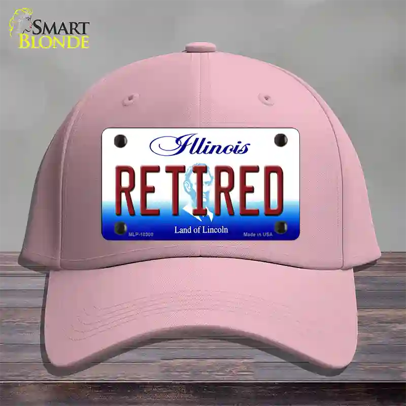 Retired Illinois Novelty License Plate Hat Cotton / Pink