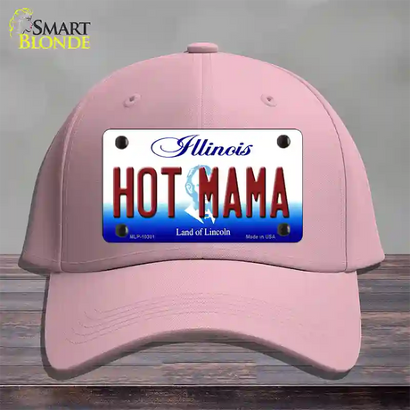 Hot Mama Illinois Novelty License Plate Hat Cotton / Pink