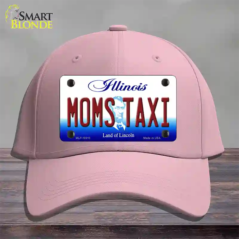 Moms Taxi Illinois Novelty License Plate Hat Cotton / Pink