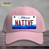 Native Illinois Novelty License Plate Hat Cotton / Pink