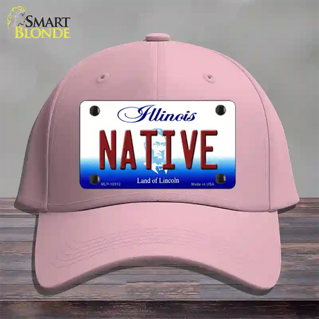 Native Illinois Novelty License Plate Hat Cotton / Pink