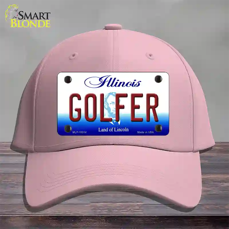 Golfer Illinois Novelty License Plate Hat Cotton / Pink