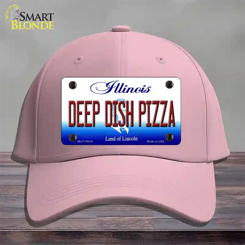 Deep Dish Pizza Illinois Novelty License Plate Hat Cotton / Pink