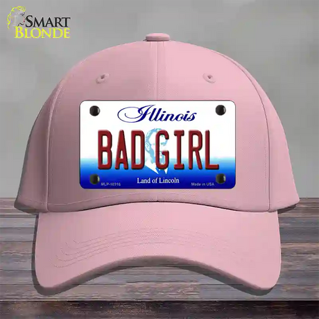 Bad Girl Illinois Novelty License Plate Hat Cotton / Pink