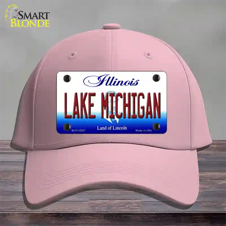 Lake Michigan Illinois Novelty License Plate Hat Cotton / Pink