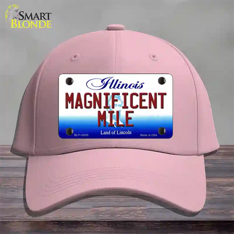 Magnificent Mile Illinois Novelty License Plate Hat Cotton / Pink