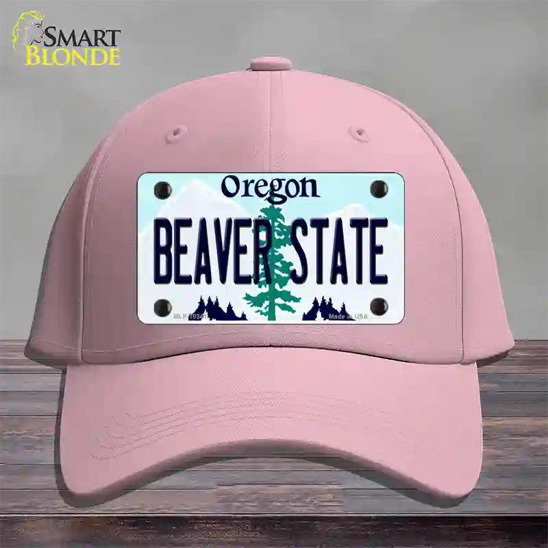 Beaver State Oregon Novelty License Plate Hat Cotton / Pink