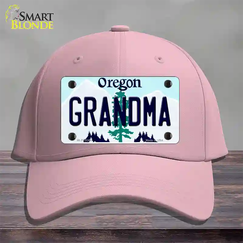 Grandma Oregon Novelty License Plate Hat Cotton / Pink