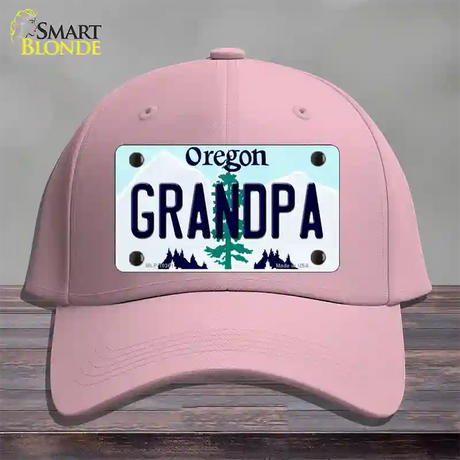 Grandpa Oregon Novelty License Plate Hat Cotton / Pink