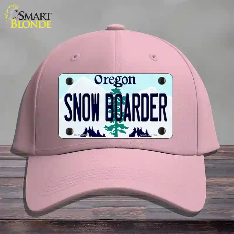 Snow Boarder Oregon Novelty License Plate Hat Cotton / Pink