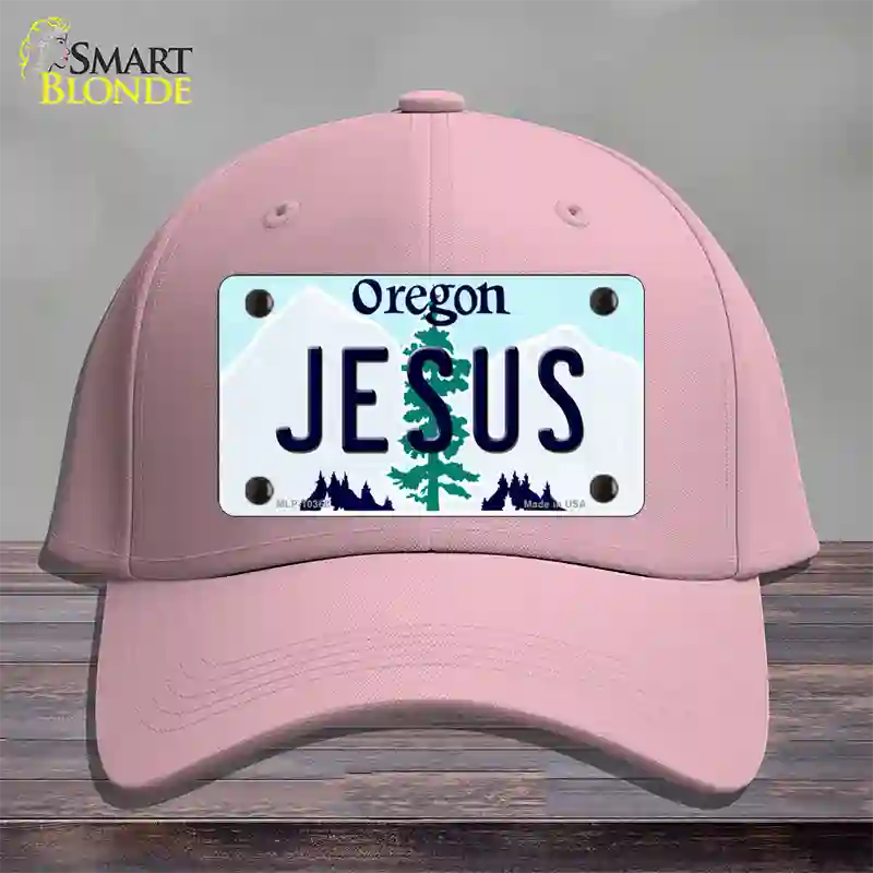 Jesus Oregon Novelty License Plate Hat Cotton / Pink