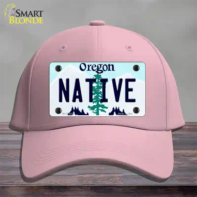 Native Oregon Novelty License Plate Hat Cotton / Pink