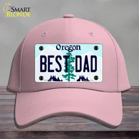 Best Dad Oregon Novelty License Plate Hat Cotton / Pink