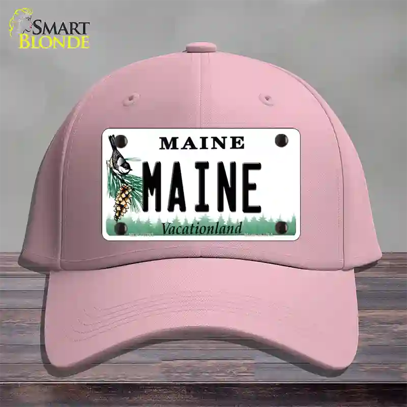 Maine Vacationland Novelty License Plate Hat Cotton / Pink