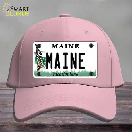 Maine Vacationland Novelty License Plate Hat Cotton / Pink