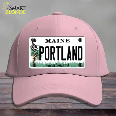 Portland Maine Novelty License Plate Hat Cotton / Pink