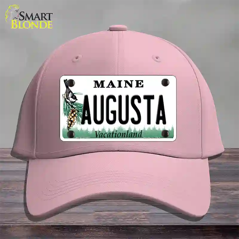 Augusta Maine Novelty License Plate Hat Cotton / Pink