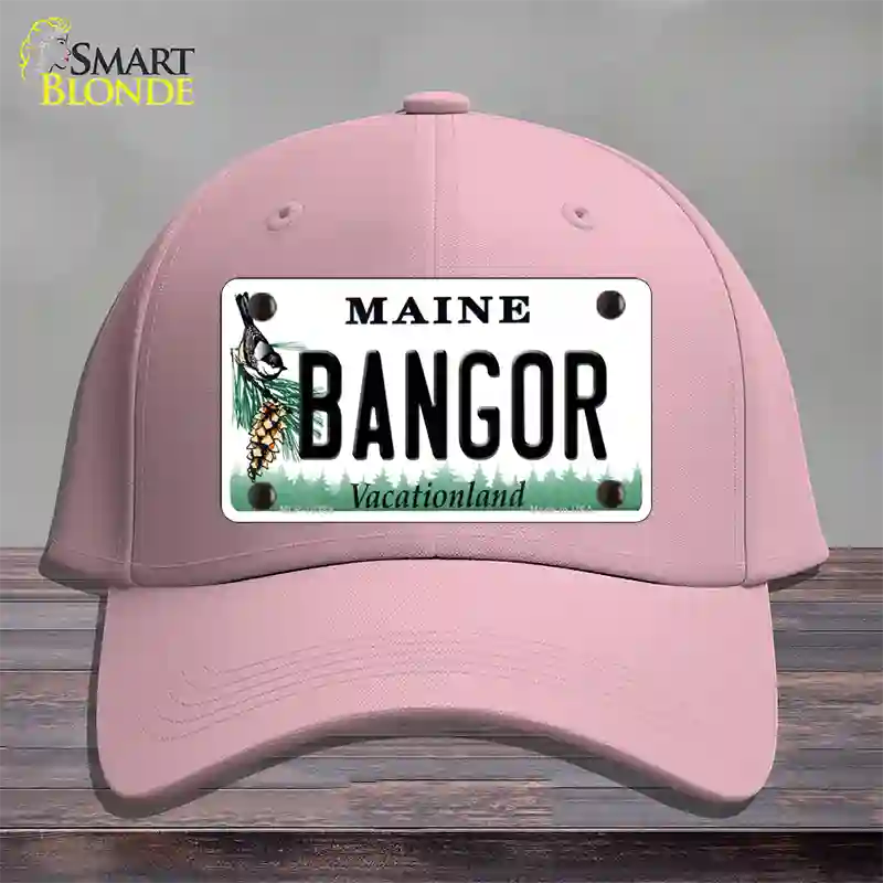 Bangor Maine Novelty License Plate Hat Cotton / Pink