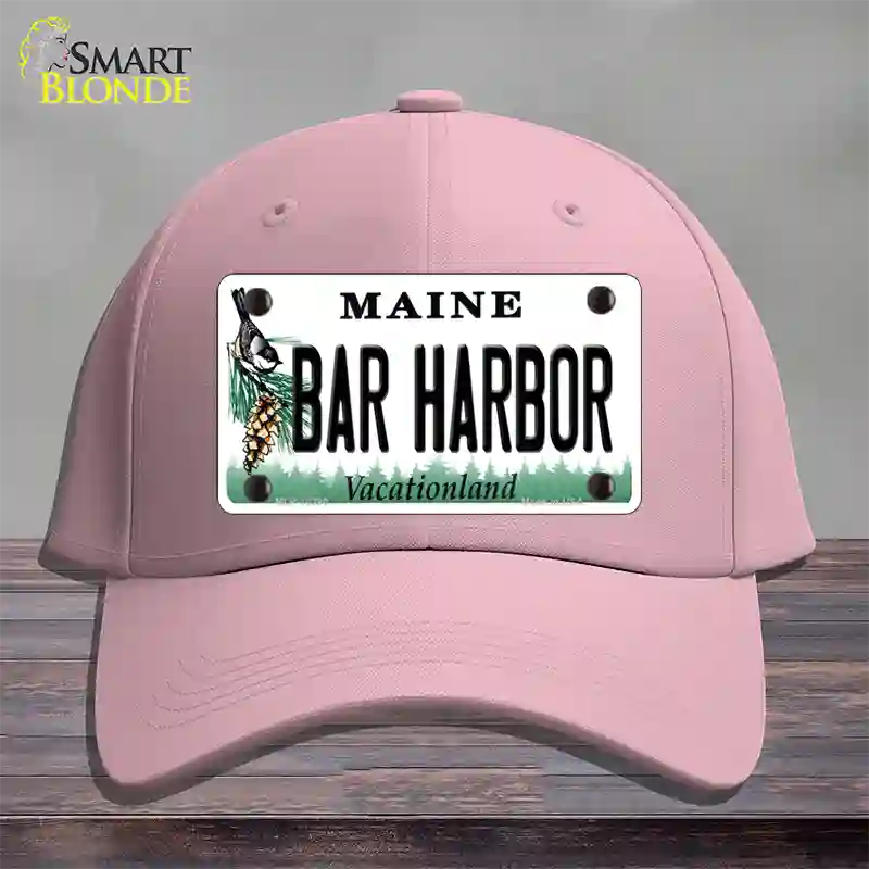 Bar Harbor Maine Novelty License Plate Hat Cotton / Pink