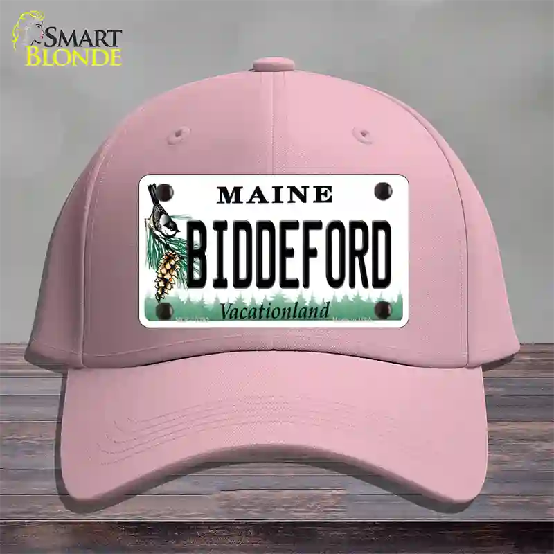 Biddeford Maine Novelty License Plate Hat Cotton / Pink