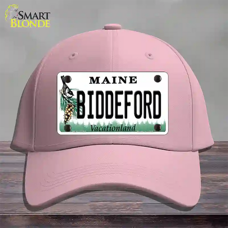 Biddeford Maine Novelty License Plate Hat Cotton / Pink