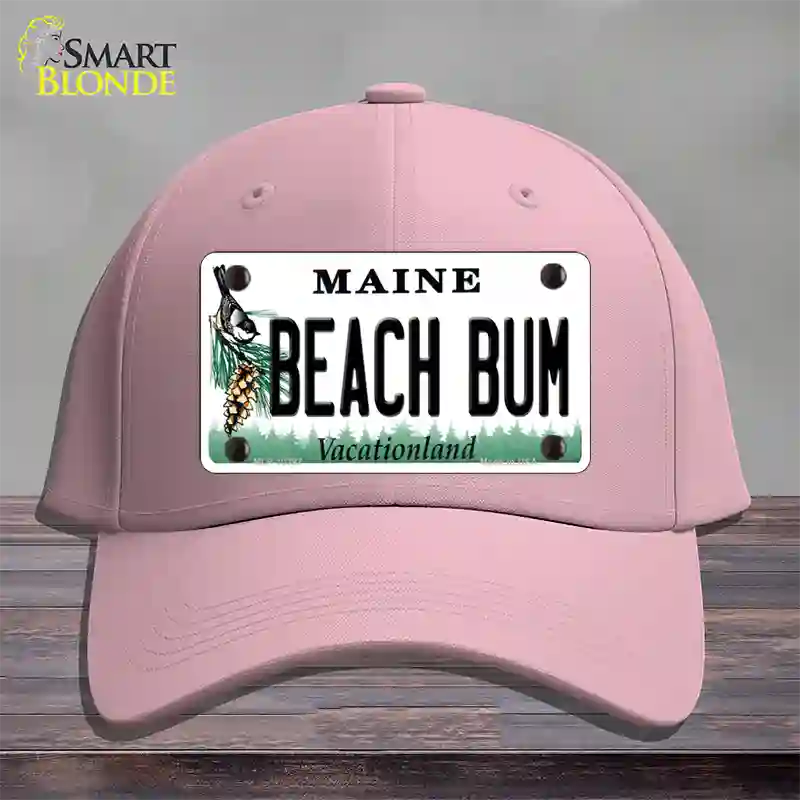 Beach Bum Maine Novelty License Plate Hat Cotton / Pink