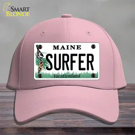 Surfer Maine Novelty License Plate Hat Cotton / Pink