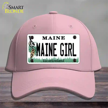 Maine Girl Novelty License Plate Hat Cotton / Pink