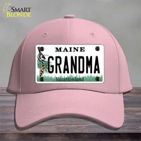 Grandma Maine Novelty License Plate Hat Cotton / Pink