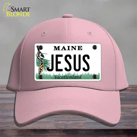 Jesus Maine Novelty License Plate Hat Cotton / Pink