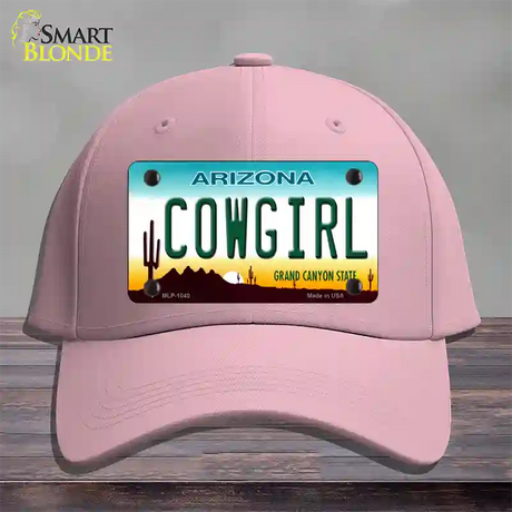 Cowgirl Novelty License Plate Hat Cotton / Pink