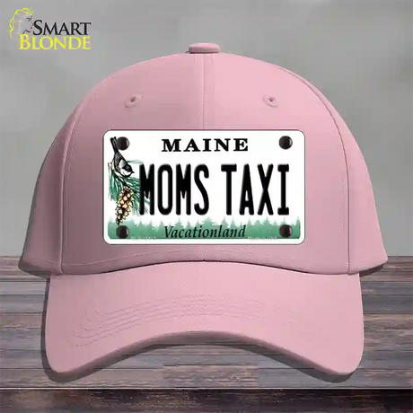 Moms Taxi Maine Novelty License Plate Hat Cotton / Pink