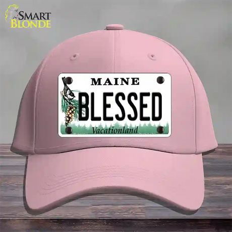 Blessed Maine Novelty License Plate Hat Cotton / Pink