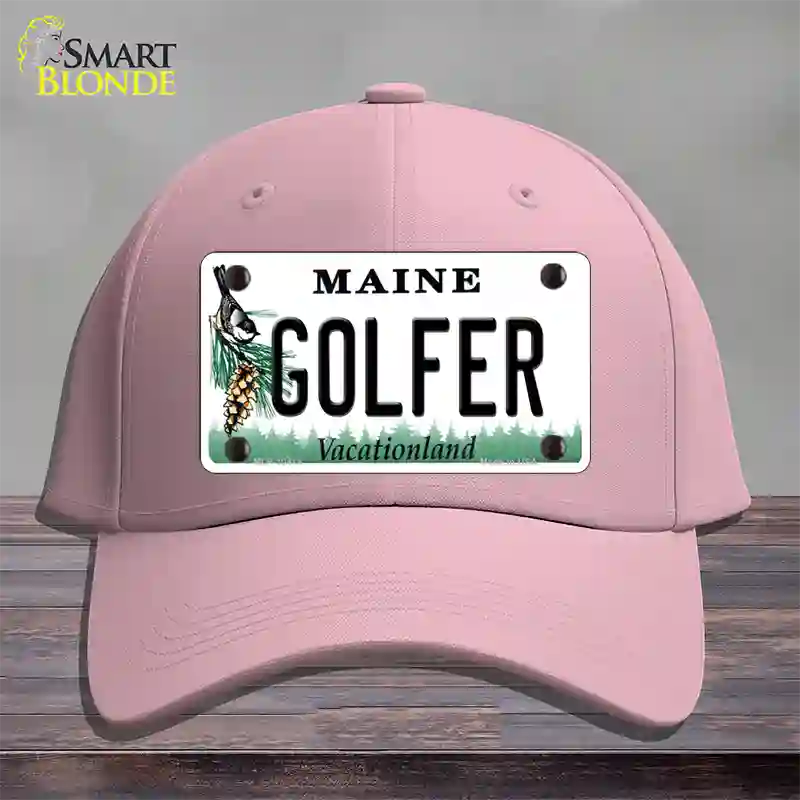 Golfer Maine Novelty License Plate Hat Cotton / Pink