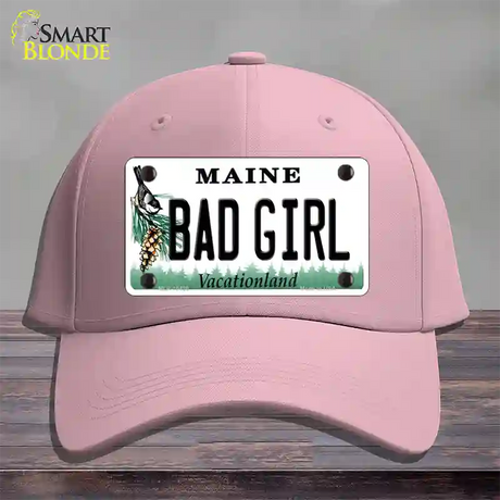 Bad Girl Maine Novelty License Plate Hat Cotton / Pink