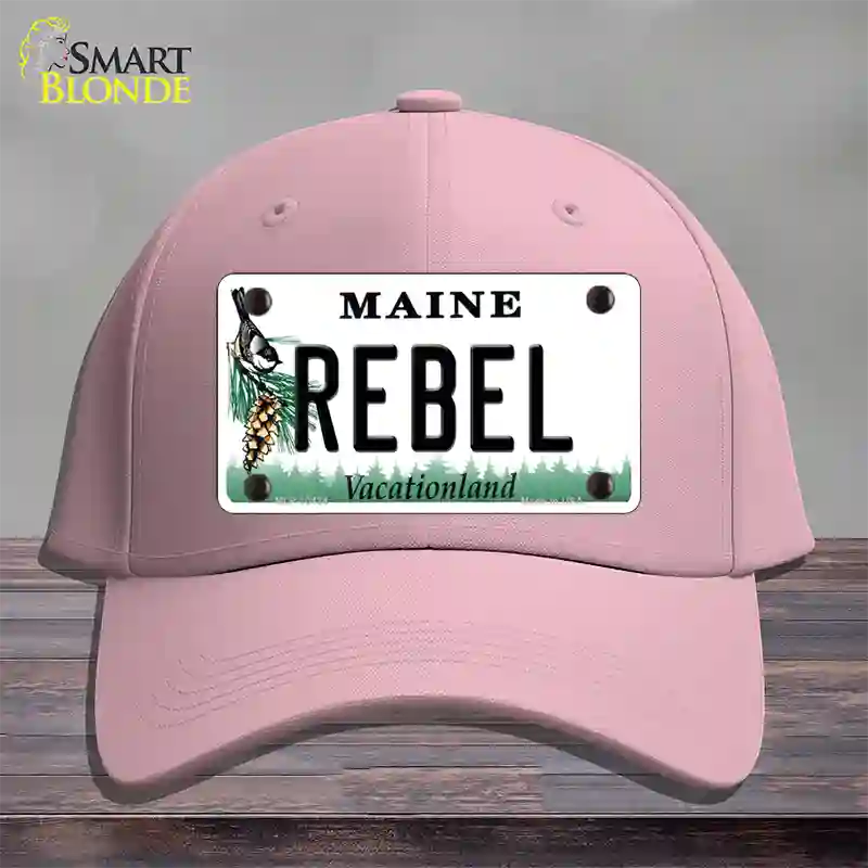 Rebel Maine Novelty License Plate Hat Cotton / Pink