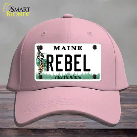 Rebel Maine Novelty License Plate Hat Cotton / Pink