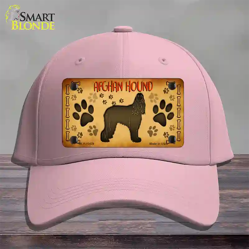 Afghan Hound Novelty License Plate Hat Cotton / Pink