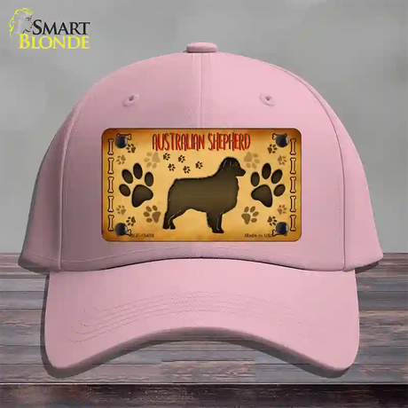 Australian Shepherd Novelty License Plate Hat Cotton / Pink